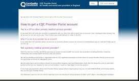 CQC provider portal .